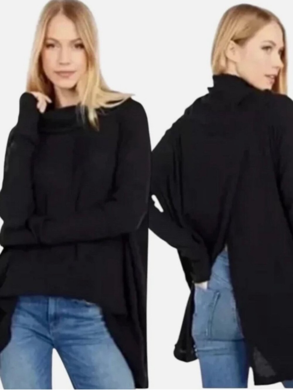 Free People Juicy cowl neck dolman sleeve tie back Sweater size medium